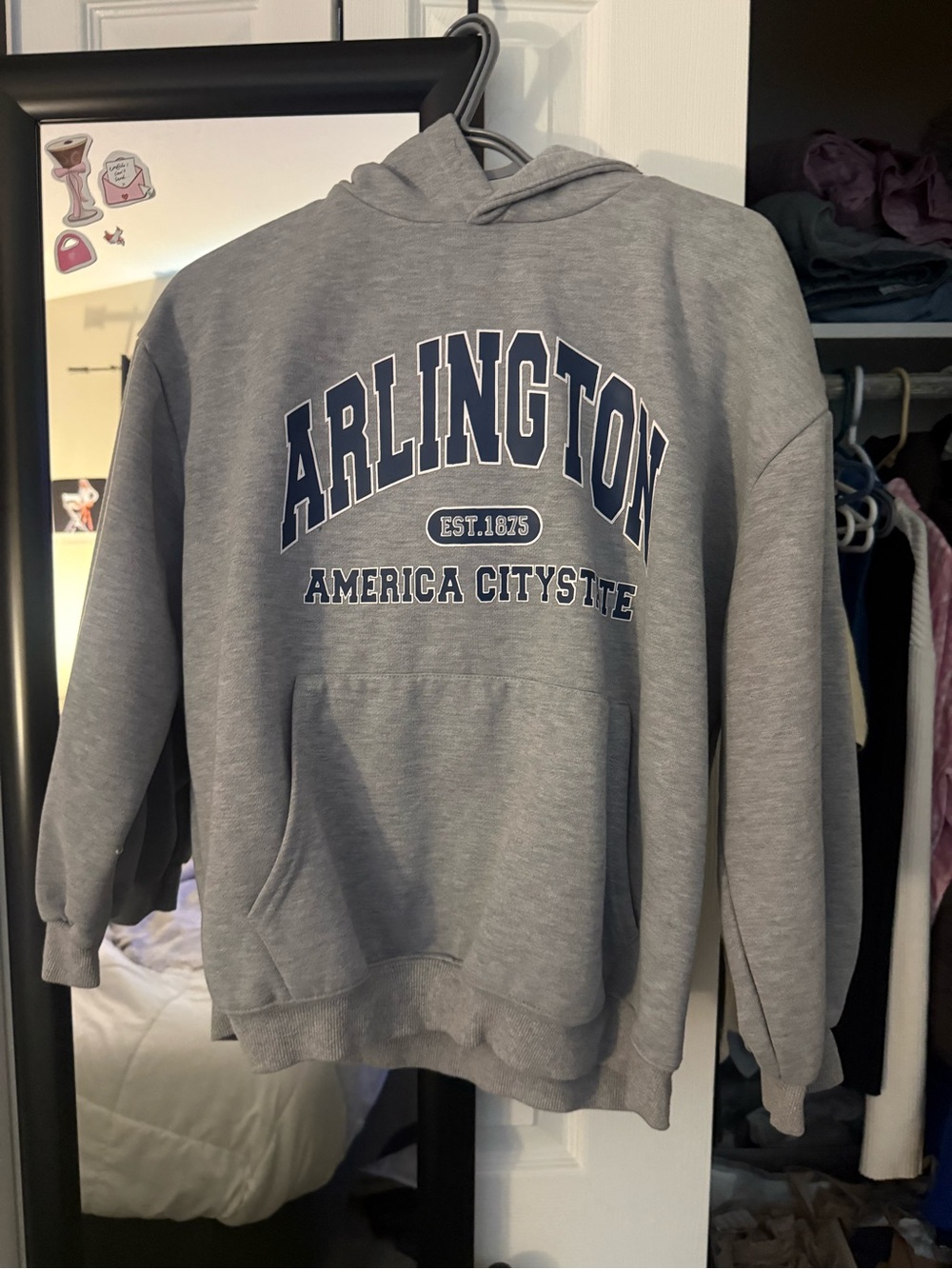 SHEIN Arlington Gray Pullover Hoodie